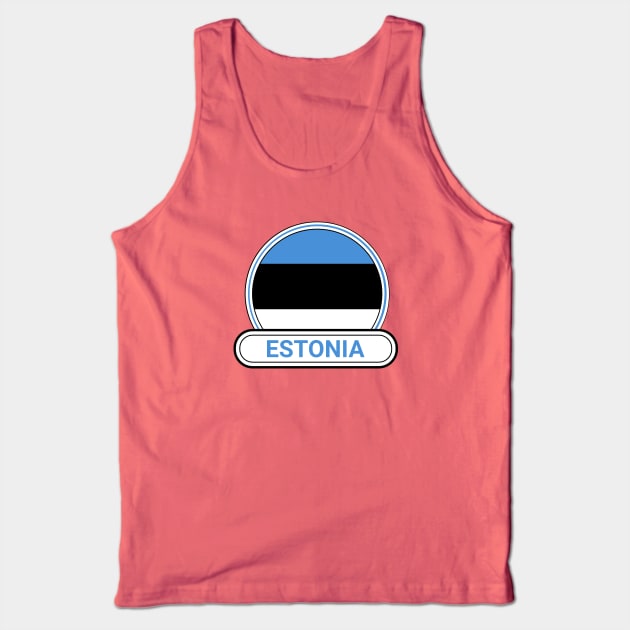 Estonia Country Badge - Estonia Flag Tank Top by Yesteeyear